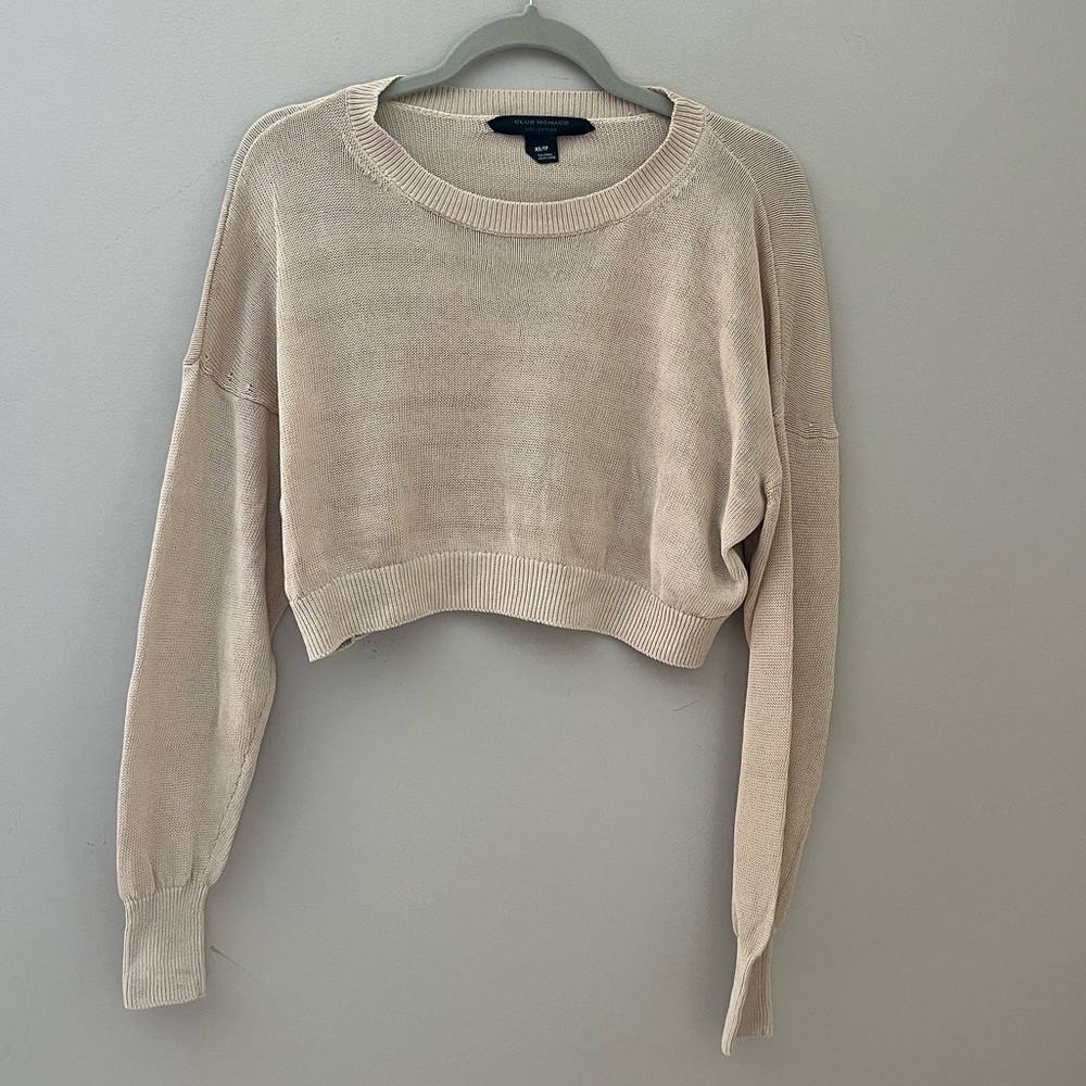 Club Monaco Sheer Crop Sweater XS